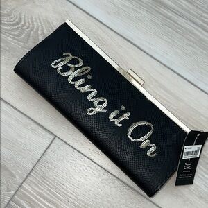 Charming Charlie Black and Silver Clutch